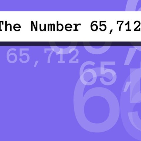 About The Number 65,712