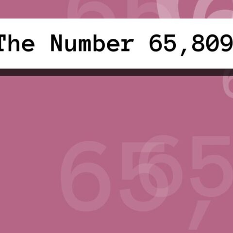 About The Number 65,809