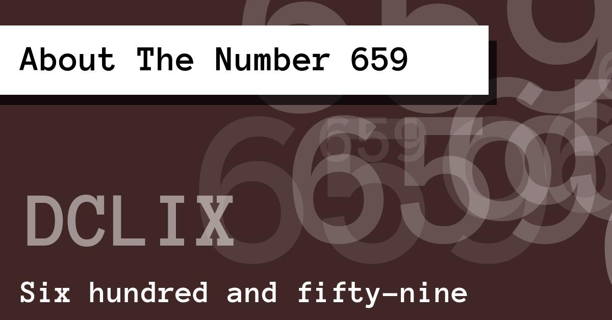 About The Number 659