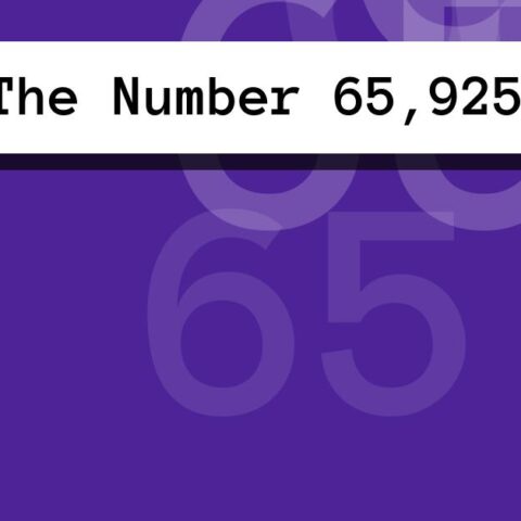 About The Number 65,925