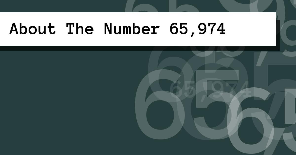 About The Number 65,974