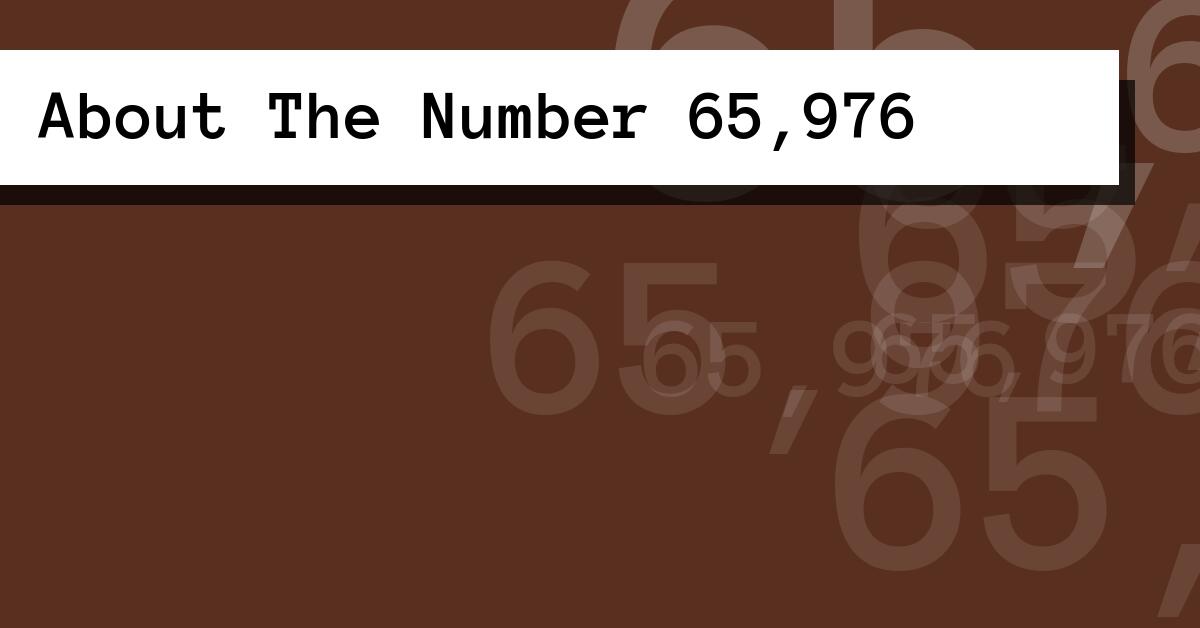 About The Number 65,976