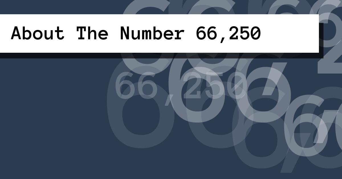 About The Number 66,250