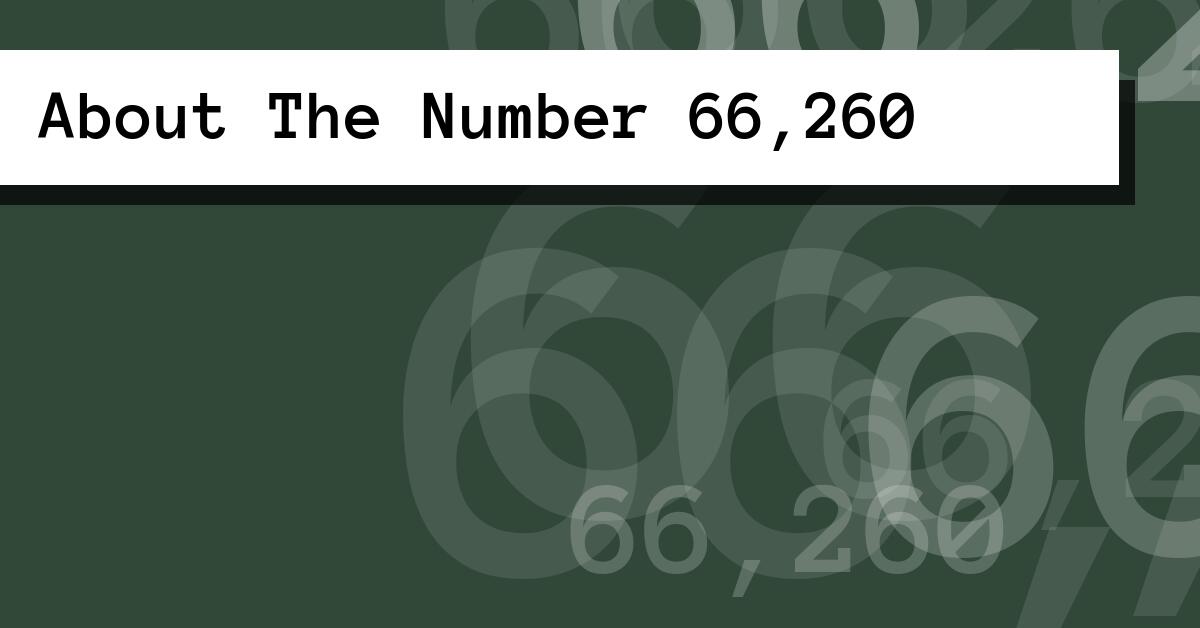 About The Number 66,260