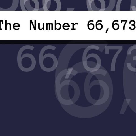 About The Number 66,673