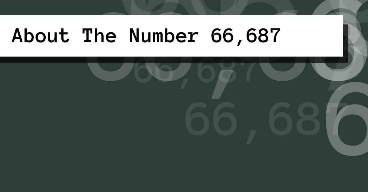 About The Number 66,687