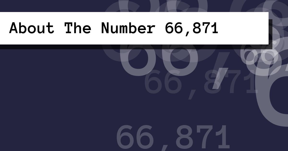 About The Number 66,871