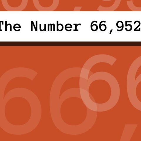 About The Number 66,952