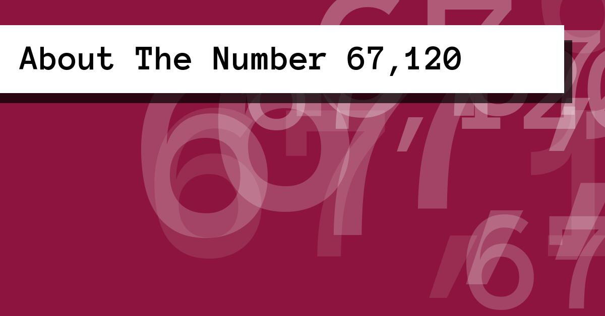About The Number 67,120