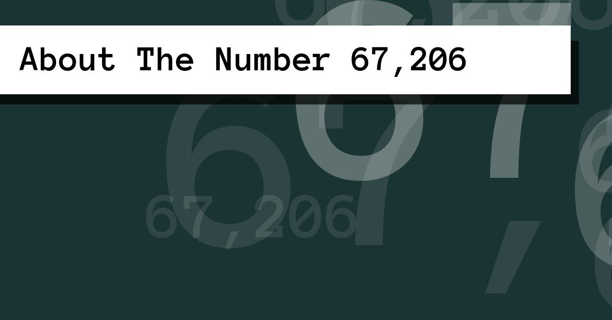 About The Number 67,206