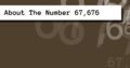 About The Number 67,676