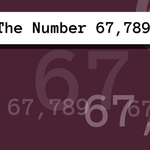About The Number 67,789