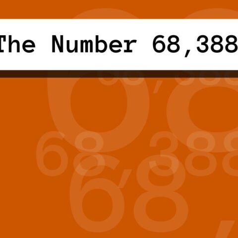 About The Number 68,388