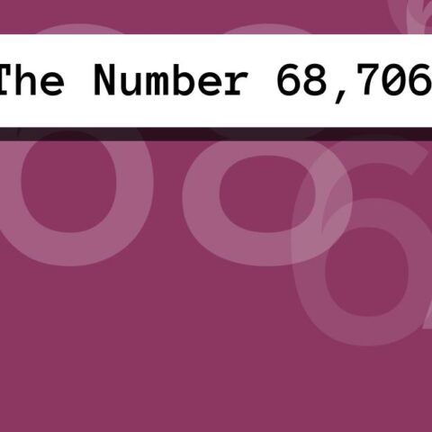 About The Number 68,706