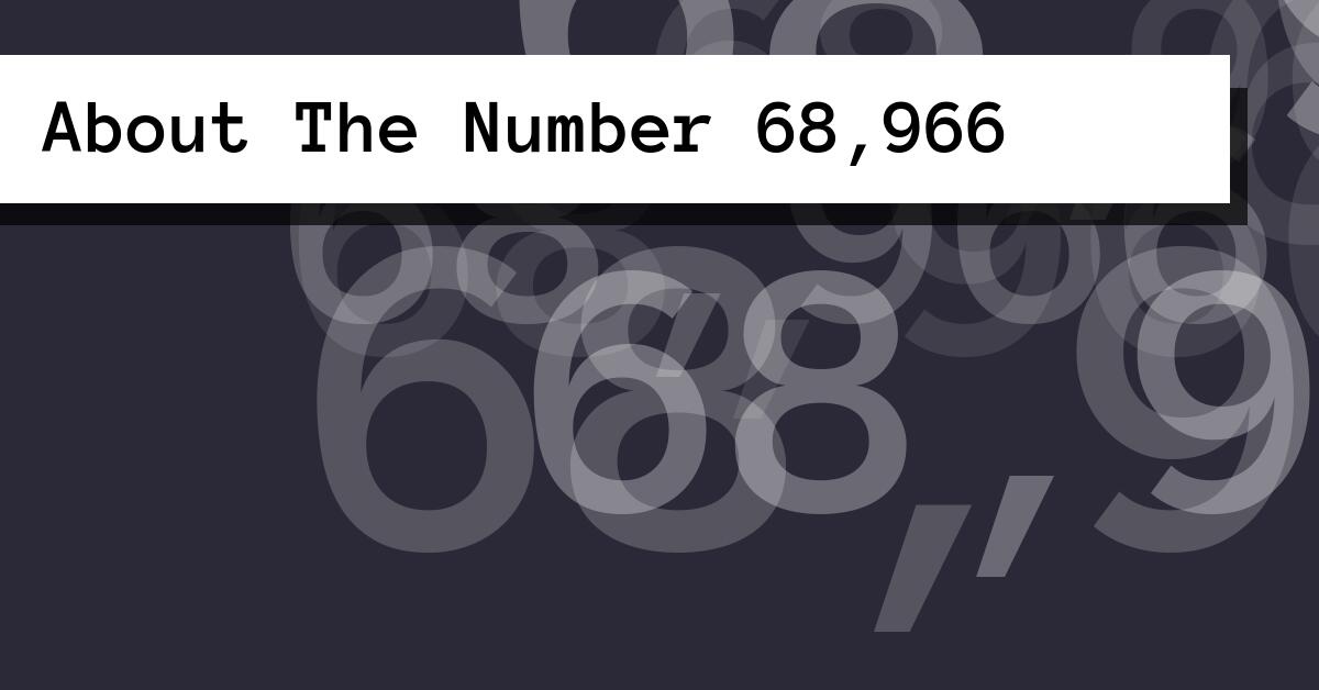 About The Number 68,966
