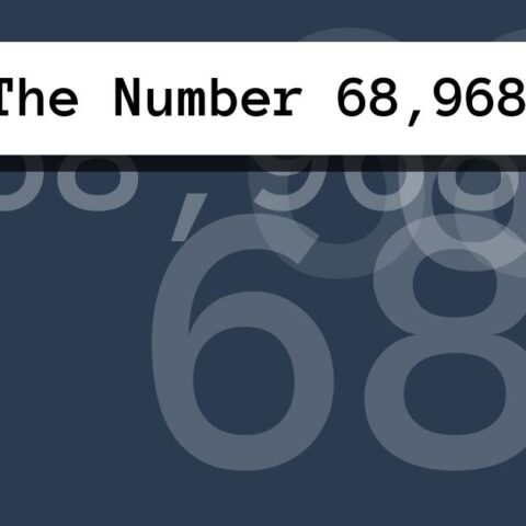 About The Number 68,968