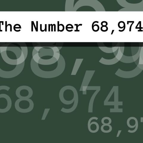 About The Number 68,974