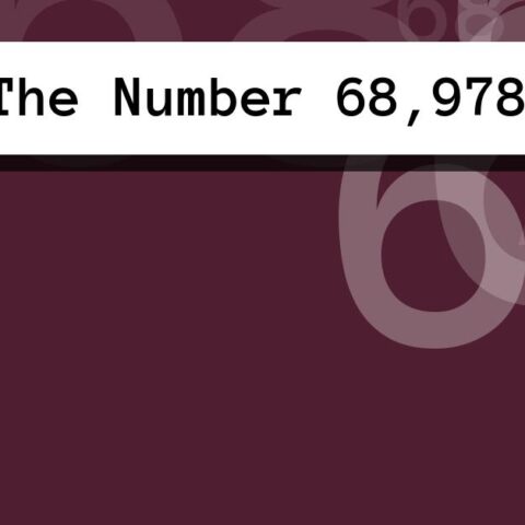 About The Number 68,978