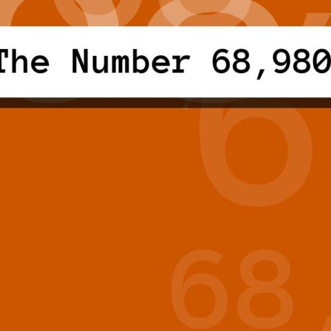 About The Number 68,980