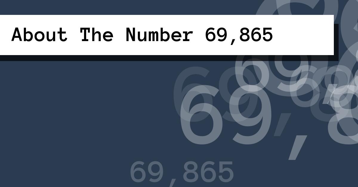 About The Number 69,865