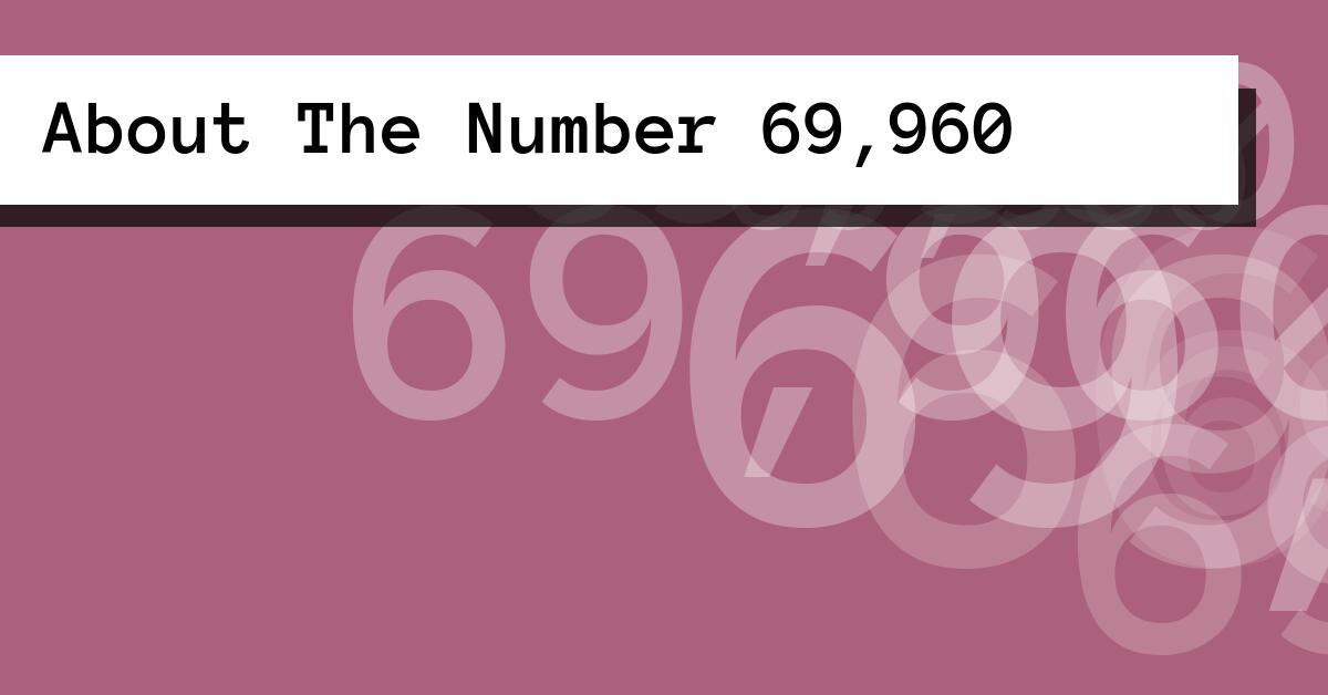 About The Number 69,960