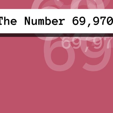 About The Number 69,970