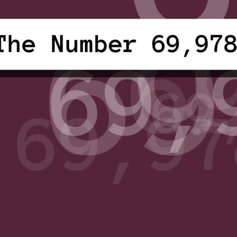 About The Number 69,978