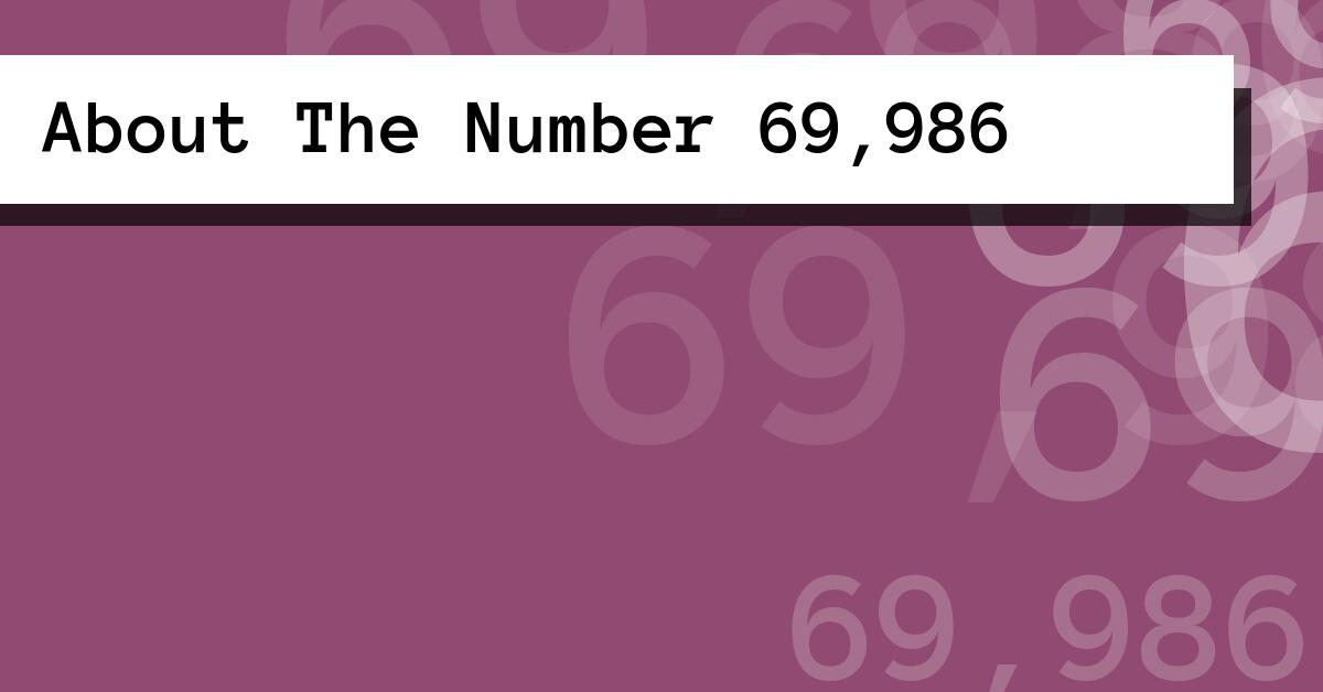 About The Number 69,986