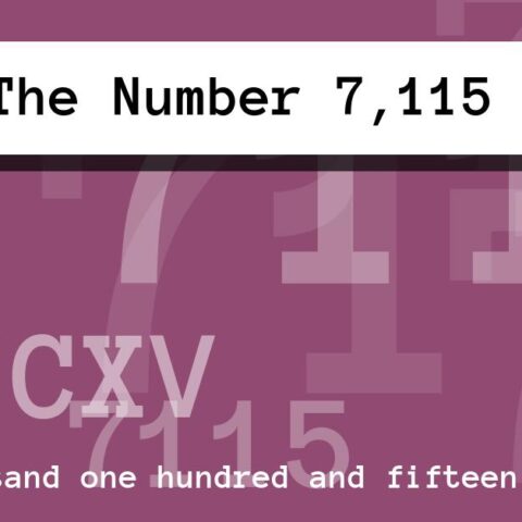 About The Number 7,115