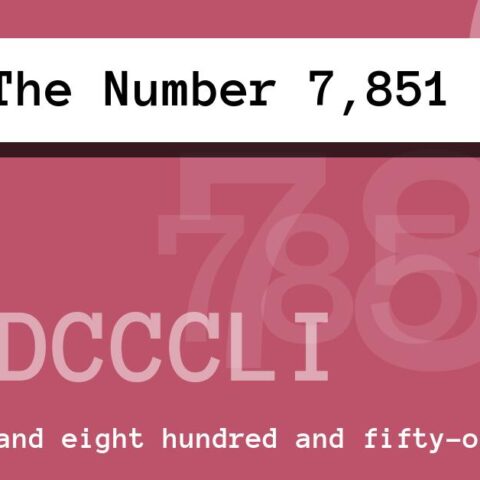 About The Number 7,851
