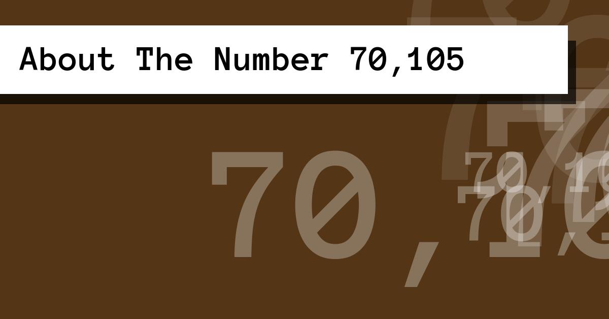 About The Number 70,105