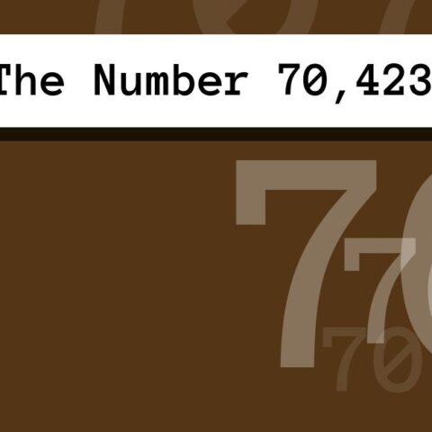 About The Number 70,423