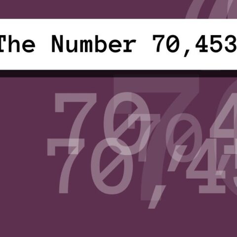 About The Number 70,453