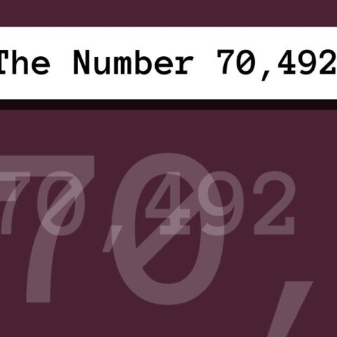 About The Number 70,492