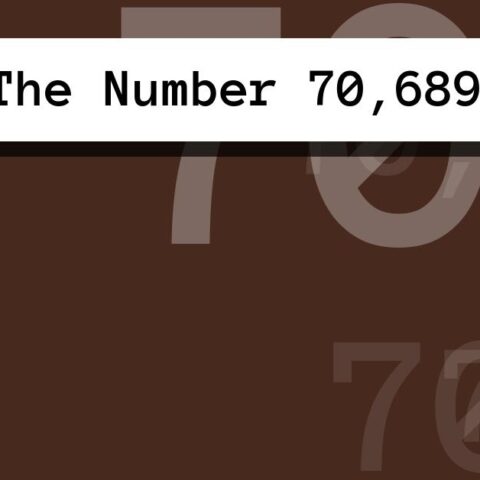 About The Number 70,689