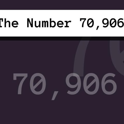 About The Number 70,906