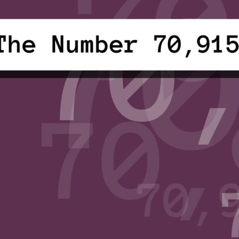 About The Number 70,915