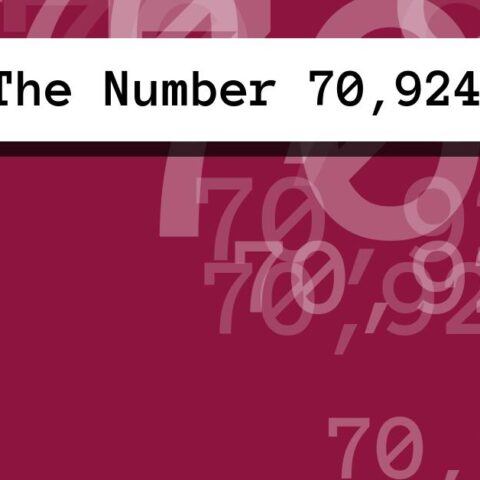 About The Number 70,924