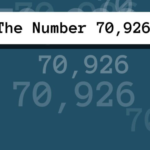 About The Number 70,926