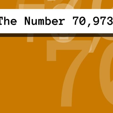 About The Number 70,973