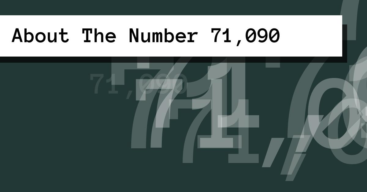 About The Number 71,090