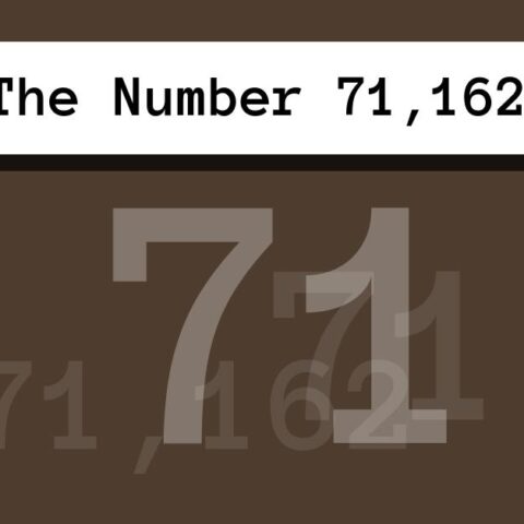 About The Number 71,162