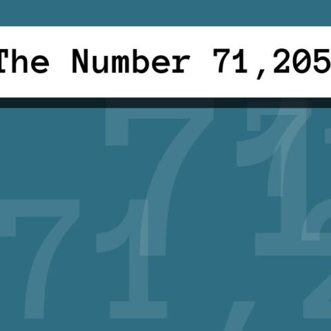 About The Number 71,205