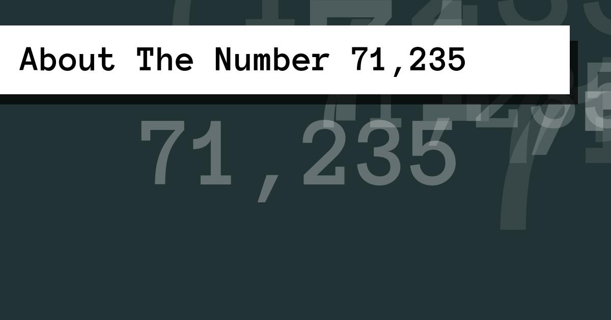 About The Number 71,235