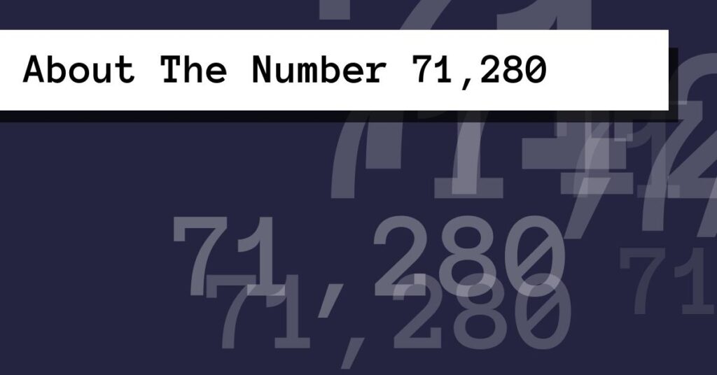 Numeric R 71280 About The Number 71,280