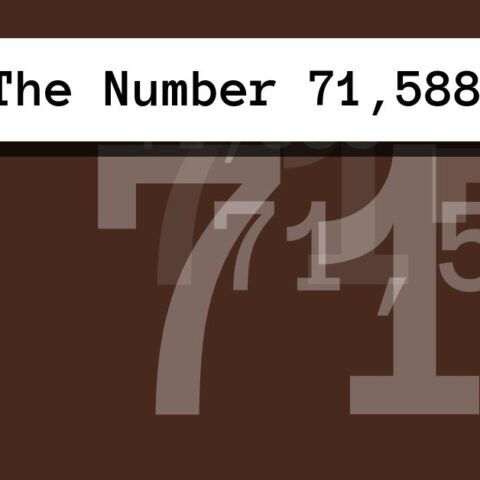 About The Number 71,588