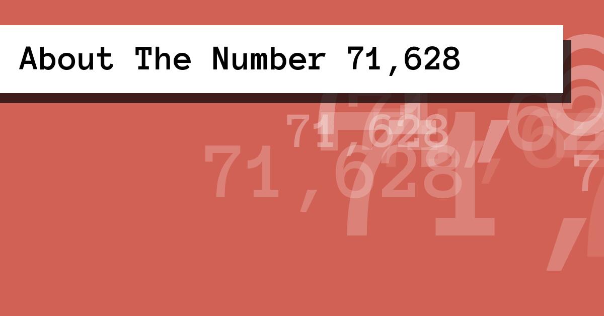 About The Number 71,628