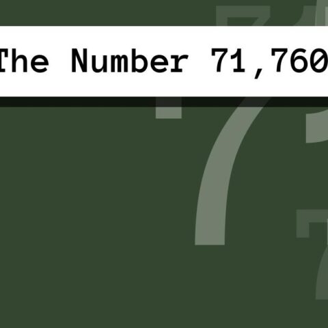 About The Number 71,760