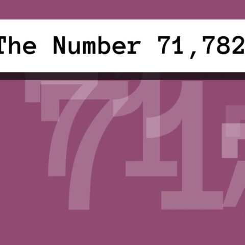 About The Number 71,782