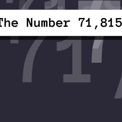 About The Number 71,815